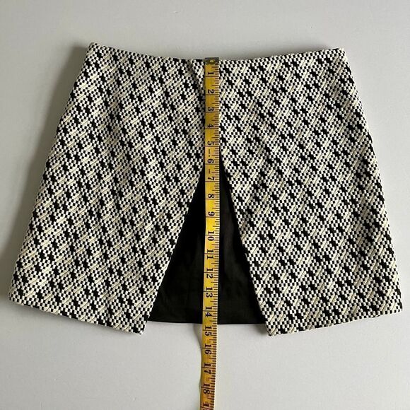 River Island Trendy Ivory Black Print Split Front Skirt Women's Size US XS UK 8 - Picture 5 of 12
